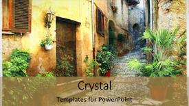  Presentation with old soho street - PPT theme enhanced with pictorial old streets of italian background and a gold colored foreground