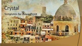  Presentation with italy - Amazing presentation theme having pictorial old streets of italy backdrop and a mint green colored foreground