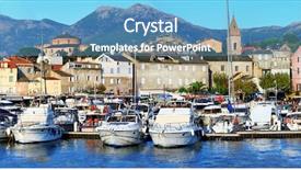  Presentation with port - Presentation theme enhanced with pictorial old town port saint background and a teal colored foreground