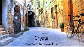  Presentation with italy - Theme featuring pictorial streets of old italy background and a light blue colored foreground
