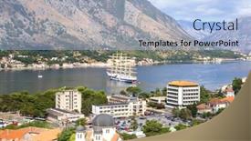  Presentation with sailboat - Colorful slides enhanced with pictorial view in montenegro bay with beautiful sailboat backdrop and a light blue colored foreground