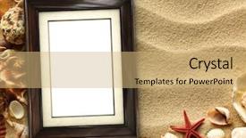  Presentation with shells - Amazing PPT theme having pictue frame on shells backdrop and a coral colored foreground