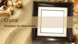  Presentation with shells - Colorful slide set enhanced with pictue frame on shells backdrop and a yellow colored foreground