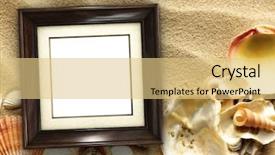  Presentation with shells - Amazing slide deck having pictue frame on shells backdrop and a yellow colored foreground