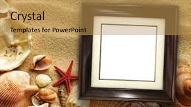  Presentation with shells - Amazing presentation design having pictue frame on shells backdrop and a gold colored foreground