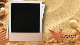  Presentation with shells - Presentation theme featuring pictue frame on shells background and a  colored foreground