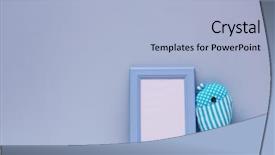  Presentation with interior - Slide set featuring minimalism picture - child's room interior details background and a light blue colored foreground