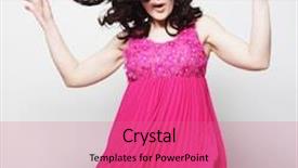  Presentation with fairy - Audience pleasing theme consisting of picture a beautiful fairy flying girl in pink dress backdrop and a coral colored foreground