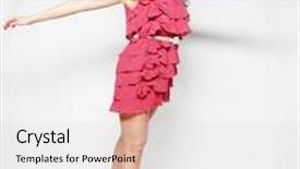  Presentation with fairy - Cool new PPT theme with picture a beautiful fairy flying girl in pink dress backdrop and a white colored foreground