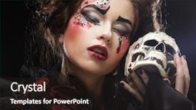  Presentation with fantasy - PPT layouts consisting of picture a beautiful fantasy woman background and a wine colored foreground