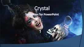  Presentation with fantasy - Colorful PPT theme enhanced with picture a beautiful fantasy woman backdrop and a  colored foreground