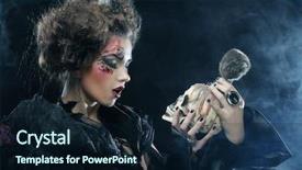  Presentation with 3d rendering of a fantasy - Colorful presentation theme enhanced with picture a beautiful fantasy woman backdrop and a wine colored foreground