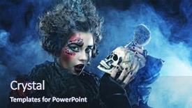  Presentation with fantasy - Audience pleasing PPT theme consisting of picture a beautiful fantasy woman backdrop and a wine colored foreground