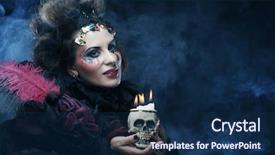  Presentation with fantasy - Audience pleasing presentation design consisting of picture a beautiful fantasy woman backdrop and a navy blue colored foreground