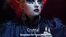  Presentation with skull - Colorful slide set enhanced with picture a beautiful fantasy woman with skull halloween theme party theme backdrop and a navy blue colored foreground