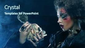  Presentation with fantasy show - Presentation design with picture a beautiful fantasy woman background and a navy blue colored foreground