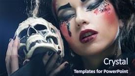  Presentation with fantasy unicorns - Slide deck enhanced with picture a beautiful fantasy woman background and a wine colored foreground