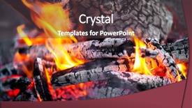  Presentation with burning coal - Beautiful theme featuring picture burning in the fire backdrop and a dark gray colored foreground