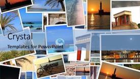  Presentation with crete island - Cool new slide deck with lajes das flores flores island backdrop and a tawny brown colored foreground.