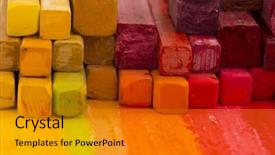  Presentation with crayons - Slides consisting of picture collage - colorful crayons background and a  colored foreground