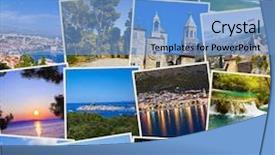  Presentation with croatia - Amazing slides having picture collage - stack of croatia travel photos backdrop and a light blue colored foreground