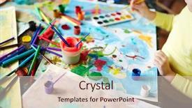  Presentation with artwork - Amazing PPT theme having  backdrop and a  colored foreground