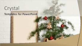  Presentation with vintage christmas - Presentation theme with picture-frame-with-vintage-pine background and a light gray colored foreground
