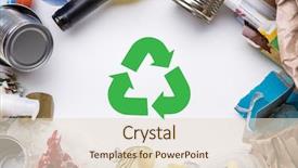  Presentation with garbage patch - Presentation design featuring picture garbage for refining close background and a lemonade colored foreground