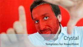  Presentation with colorful - Cool new PPT theme with picture gesture authentication - portrait of adult man backdrop and a  colored foreground