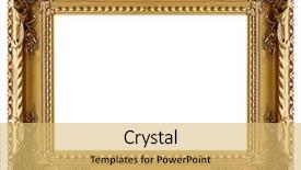  Presentation with picture frame - Cool new PPT layouts with picture gold frame backdrop and a yellow colored foreground