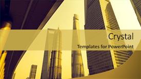  Presentation with financial center - Cool new slides with picture is jin mao backdrop and a yellow colored foreground