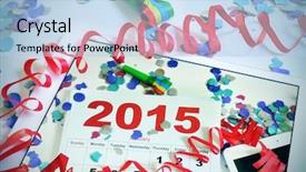  Presentation with new years eve - Beautiful slides featuring picture of a 2015 backdrop and a light blue colored foreground