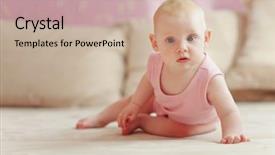  Presentation with baby congratulation - Presentation theme having picture of a baby lying background and a soft green colored foreground