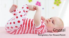  Presentation with new parents at home baby - Colorful PPT layouts enhanced with picture of a beautiful baby backdrop and a coral colored foreground