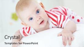  Presentation with new parents at home baby - Audience pleasing theme consisting of picture of a beautiful baby backdrop and a cool aqua colored foreground