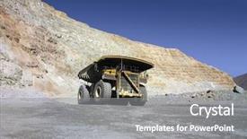  Presentation with copper mining - Slide set featuring picture of a big mining background and a gray colored foreground