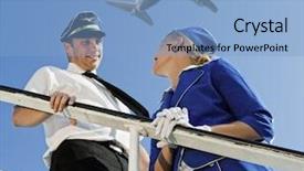  Presentation with cabin crew - Audience pleasing slides consisting of picture of a cabin crew backdrop and a light blue colored foreground