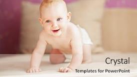 Presentation with diaper - Slide set enhanced with picture of a crawling baby background and a lemonade colored foreground