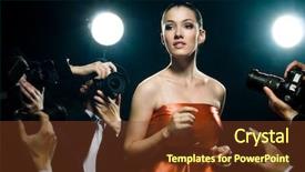  Presentation with shooting star - Theme featuring picture of a film star background and a tawny brown colored foreground