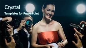  Presentation with shooting star - Presentation theme consisting of picture of a film star background and a navy blue colored foreground