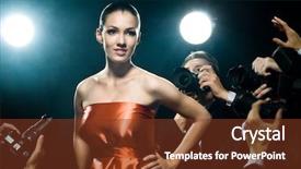  Presentation with shooting star - Colorful PPT theme enhanced with picture of a film star backdrop and a tawny brown colored foreground