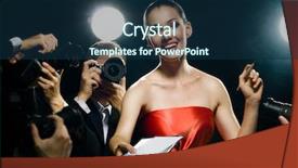  Presentation with film premiers - Presentation theme having picture of a film star background and a navy blue colored foreground