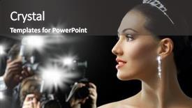  Presentation with shooting star - PPT theme with picture of a film star background and a dark gray colored foreground