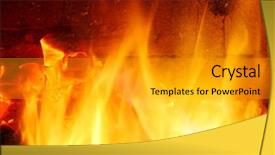  Presentation with burning coal - Slide deck featuring picture of a fire burning background and a light gray colored foreground