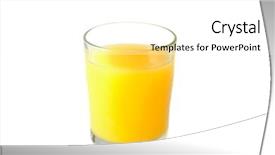  Presentation with orange juice - Beautiful PPT theme featuring picture of a full glass of orange juice isolated backdrop and a white colored foreground