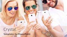  Presentation with smart city - PPT theme with picture-of-a-group background and a lemonade colored foreground