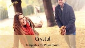  Presentation with fun meeting - Presentation with picture of a happy couple background and a  colored foreground