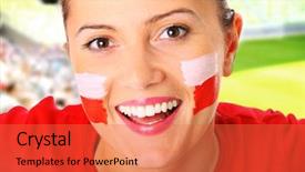  Presentation with celling fan - Slide set having picture of a happy polish background and a red colored foreground