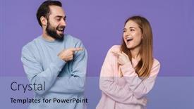  Presentation with young happy couple - Cool new theme with picture-of-a-happy-young backdrop and a light blue colored foreground