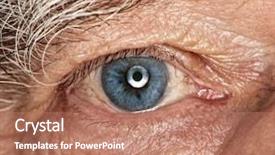  Presentation with human eye - PPT theme consisting of picture of a human eye background and a coral colored foreground